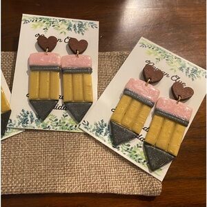 Pencil Polymer Clay Earrings